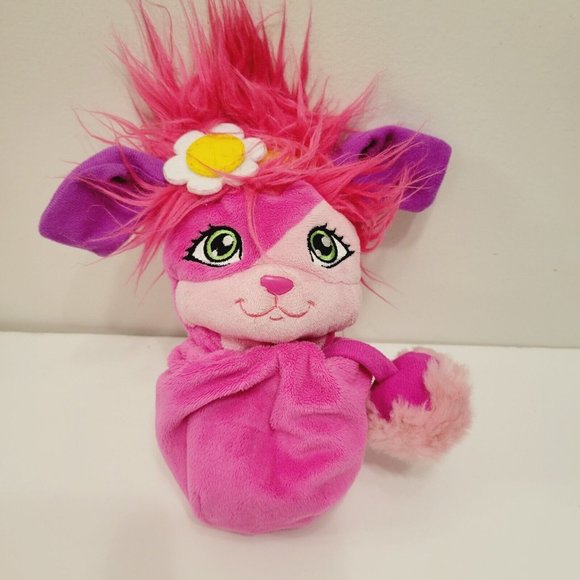 2015 POPPLES Bubbles 8" Pop Open Plush Stuffed Toy Pink Spin Master - Picture 5 of 5